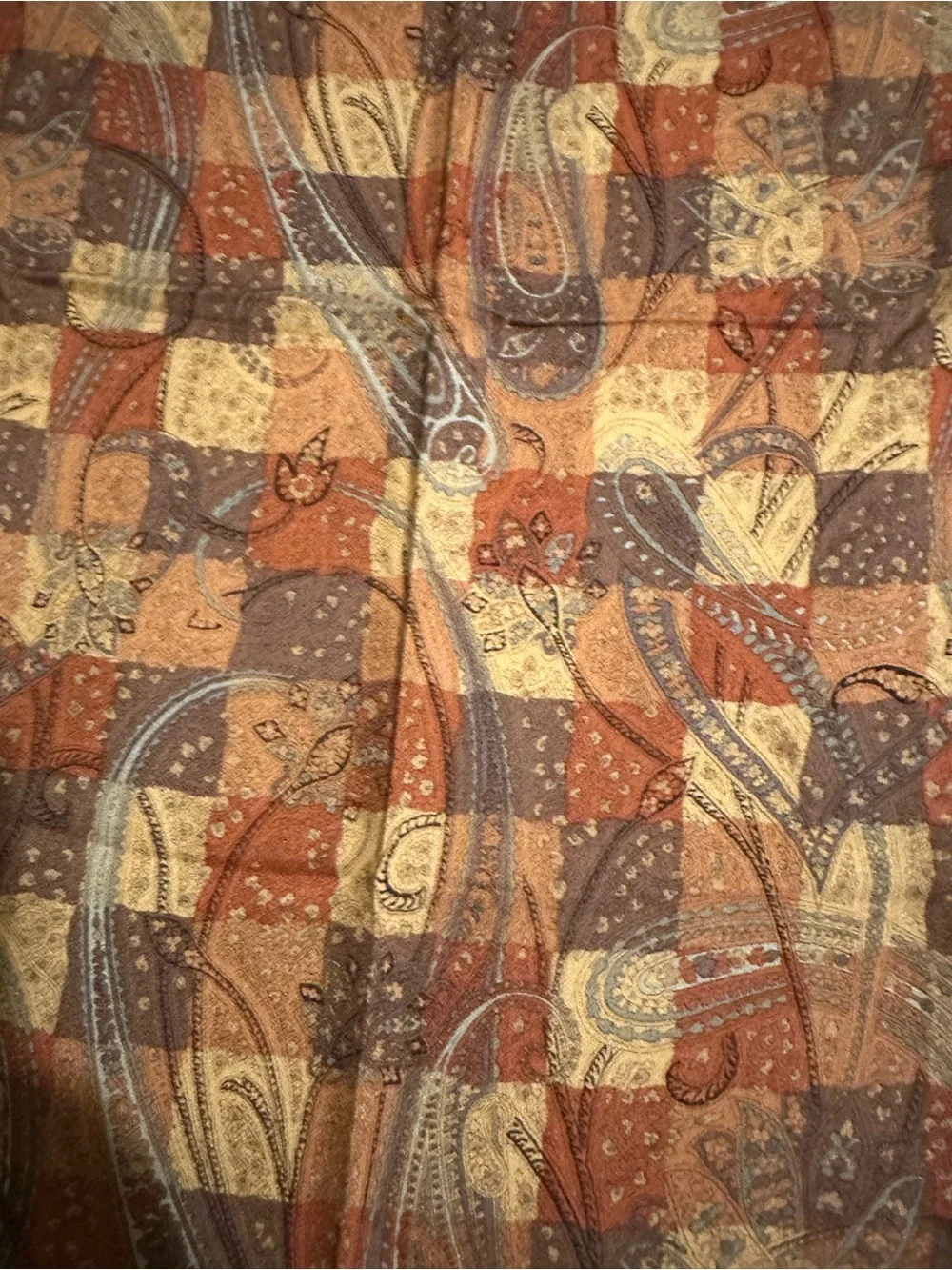 YSL Yves Saint Laurent Patchwork Paisley Square Scarf 21.5” EUC